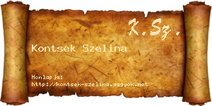 Kontsek Szelina névjegykártya